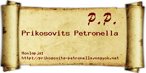 Prikosovits Petronella névjegykártya